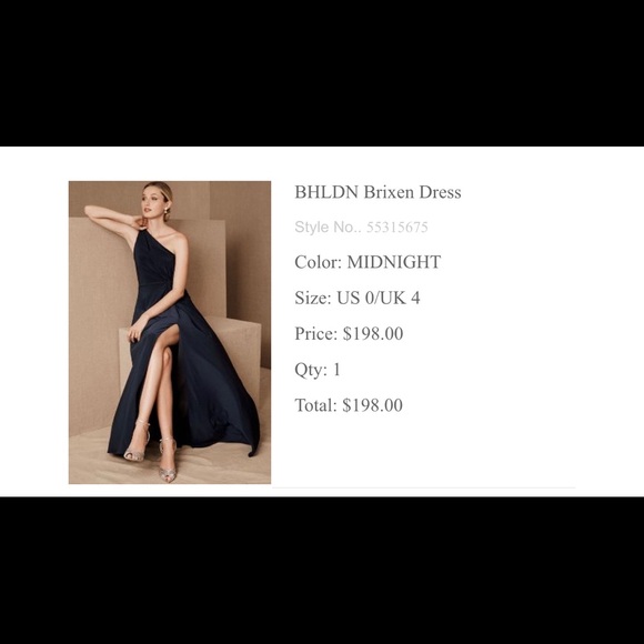 BHLDN Navy Brixen Bridesmaid Dress (US 0) - Picture 2 of 6